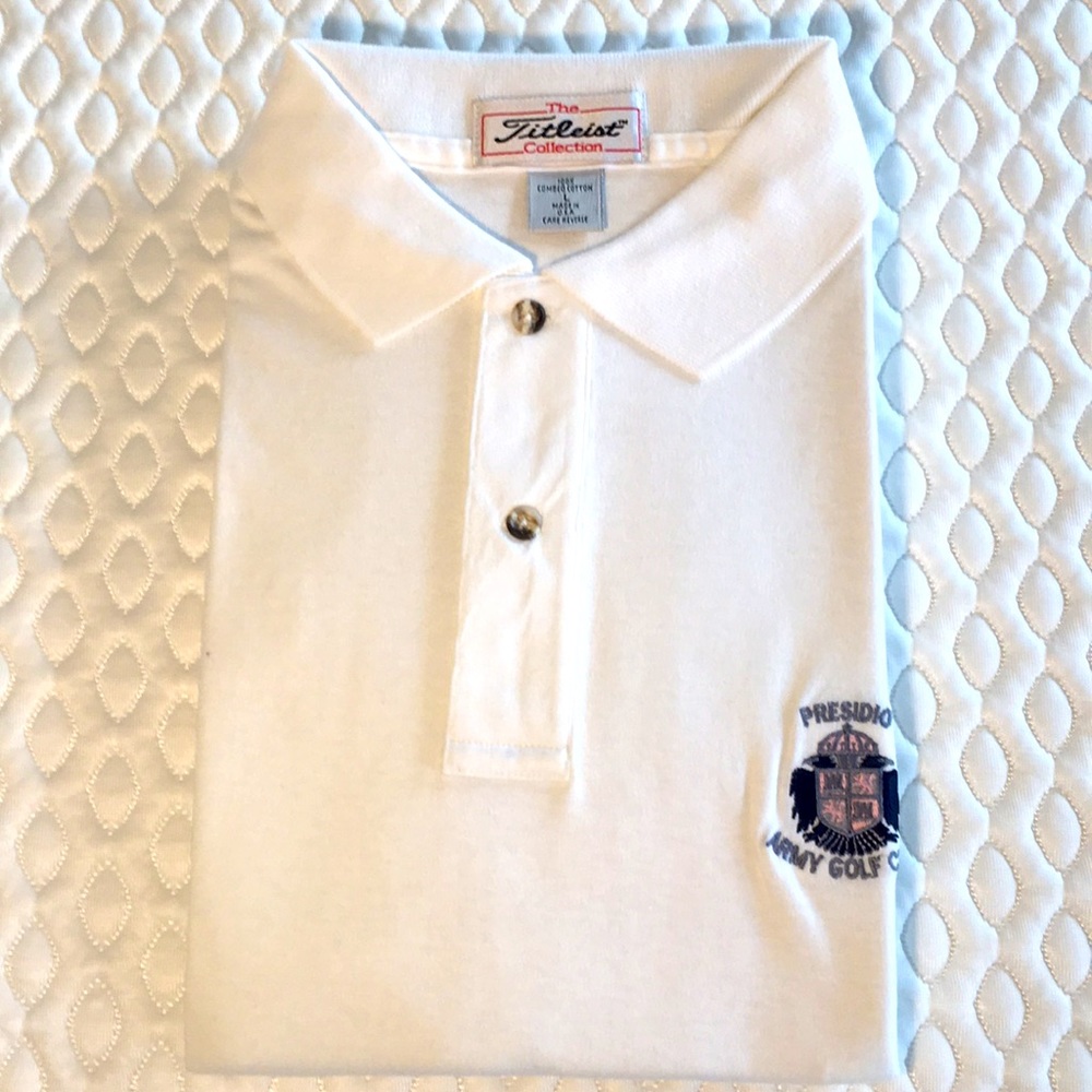 THE TITLEIST COLLECTION WHITE MEN’S POLO SHIRT SZL
